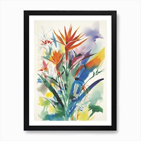 Bird Of Paradise Flower Illustration 2 Art Print