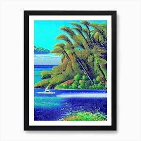 The Cook Islands Cook Islands Pointillism Style Tropical Destination Art Print