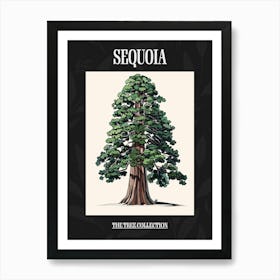 Sequoia Tree Pixel Illustration 2 Poster Art Print