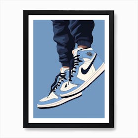 My Retro Blue Jordan Art Print