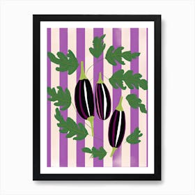 Eggplant Summer Illustration 3 Art Print