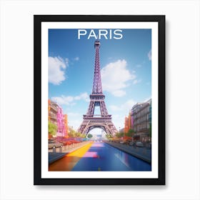 Colourful France travel poster Paris Art Print