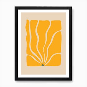 Yellow Flower abstract botanical Art Print