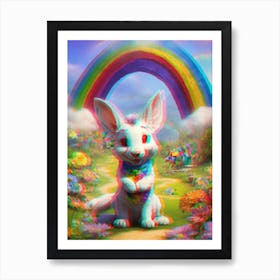 Rainbow Bunny 1 Art Print