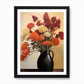 Bouquet Of Autumn Joy Sedum Flowers, Fall Florals Painting 0 Art Print