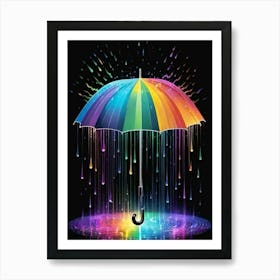 Rainbow Umbrella Art Print