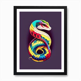 Cape File Snake Tattoo Style Art Print