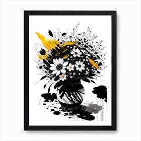 Black And White Flowers Art Print