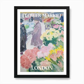 Vintage Flower Market Painting London 1 Art Print