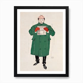 Man Reading Book (1893) , Edward Penfield Art Print