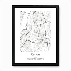 Cenon,France Minimalist Map Poster