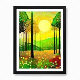 Sunset In The Forest 1 Art Print