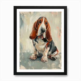 Basset Hound Acrylic Painting 2 Art Print