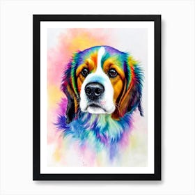 Petit Basset Griffon Vendeen Rainbow Oil Painting Dog Art Print