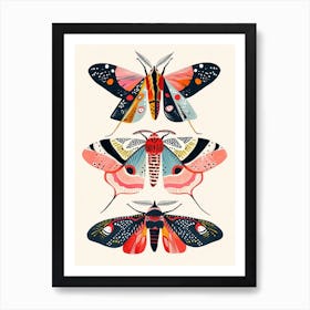 Colourful Insect Illustration Moth 58 Art Print