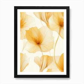 Yellow Flowers Wallpaper Art Print