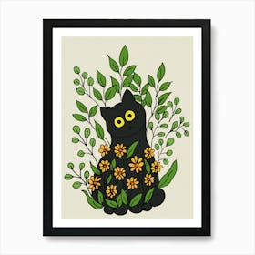 Cats and flowers Art Print