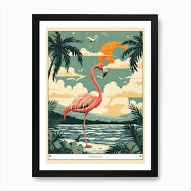 Greater Flamingo Portugal Tropical Illustration 2 Poster Art Print