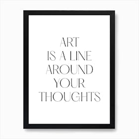 Art Is A Line Around Your Thoughts Klimt Quote Art Print