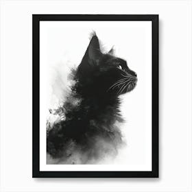 Portrait Of A Black Cat Art Print