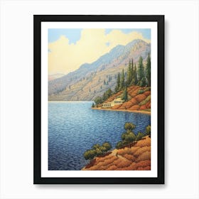 Lake Chelan Retro Pop Art 2 Art Print