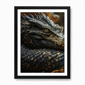 Earth Dragon Embodying A Large And Valiant King Wings Unfurling In A Display Of Strength Hide Imbu Art Print