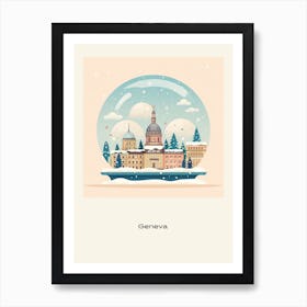 Geneva Switzerland Snowglobe Poster Art Print