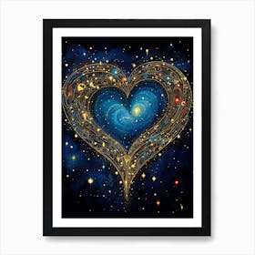 Space Zodiac Heart 1 Art Print