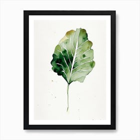 Turnip Leaf Minimalist Watercolour 1 Art Print