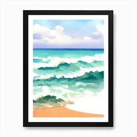 Noosa Main Beach, Australia Watercolour Art Print