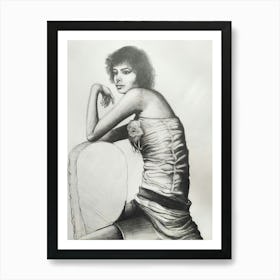 Woman Sitting On A Chair Art Print