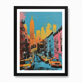 East Village New York Colourful Silkscreen Illustration 1 Art Print