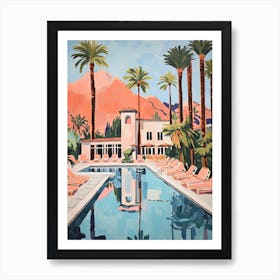 The Chateau At Lake La Quinta   La Quinta, California   Resort Storybook Illustration 3 Art Print