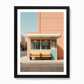 Retro Bus Stop Photography Wes Anderson Style Art Print