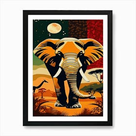 African Elephant Art Print