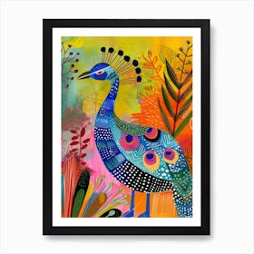 Peacock Dots & Patterns Art Print