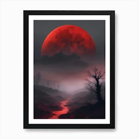 Red Moon In The Sky 1 Art Print