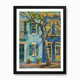 Blue House In New Orleans Art Print