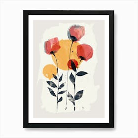 Orbiting Elegance In Radiant Form Mid Century Style Art Print