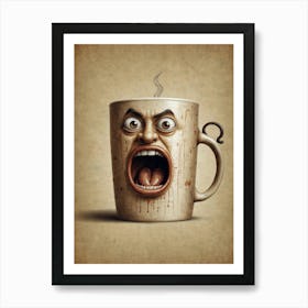 Angry Coffee Cup Art Print