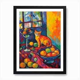 Stock With A Cat 3 Fauvist Style Painting Art Print