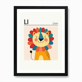 Animals Alphabet Lion 1 Art Print