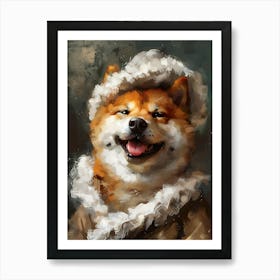 Oil Painting Smiling Shiba Inu 23 Art Print