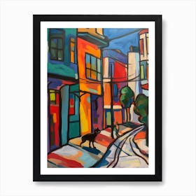 Painting Of San Francisco With A Cat 2 In The Style Of Matisse Art Print