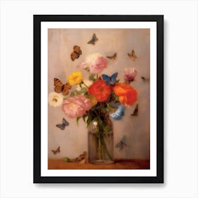 Butterflies Inspired by Odilon Redon Art Print