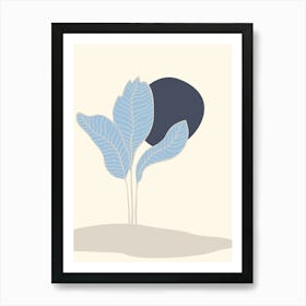 Banana Leaves And Abstract Shapes Art Print