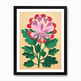 Cut Out Style Flower Art Protea 1 Art Print