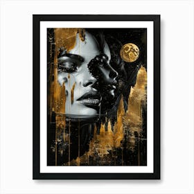 Moon And The Stars 3 Art Print