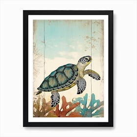 Beach House Sea Turtle  16 Art Print