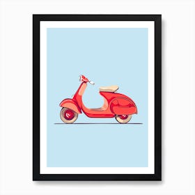 Red Scooter Art Print
